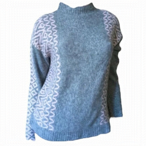 Christian Siriano Wool Blend Oversized Sweater with Pink Detail Size Large